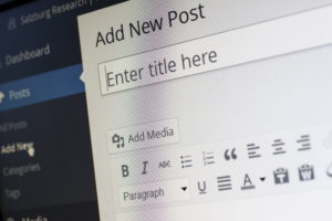 Wordpress page for adding blog post